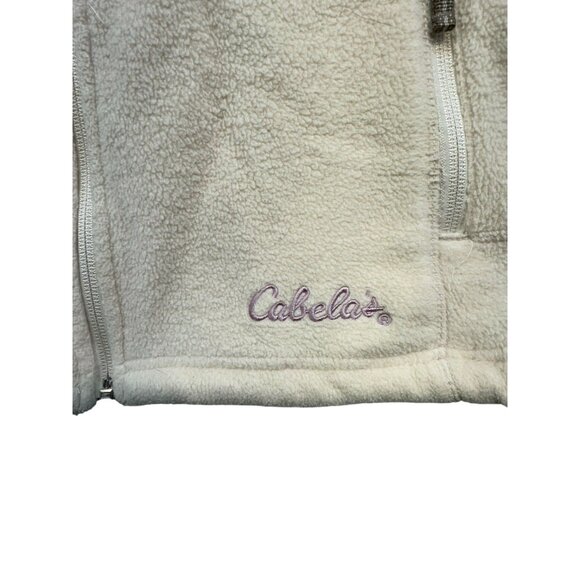 Cabelas Womens Outerwear Fleece Jacket Size M Beige Zip Pockets - Picture 2 of 13